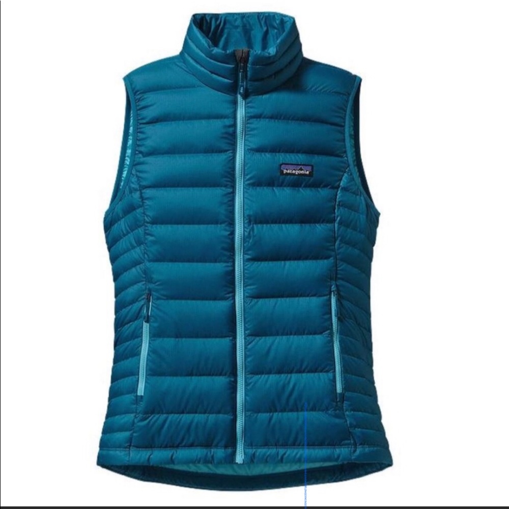 Patagonia sweater vest puffer underwater blue